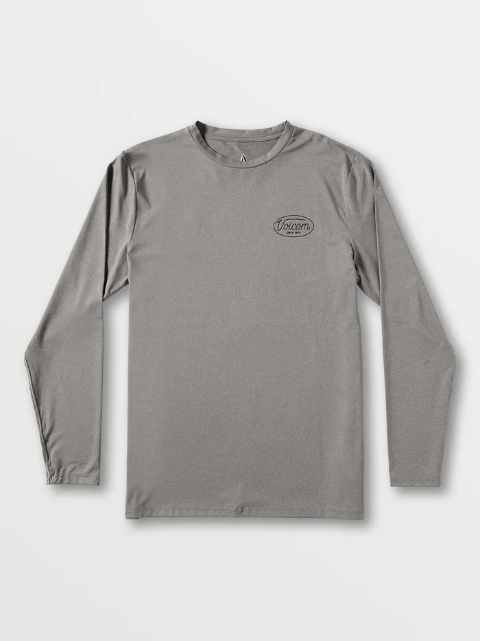 Volcom Rashguards Lit Long Sleeve UPF 50 Rashguard 8211 Grey Grey 8211 Mens