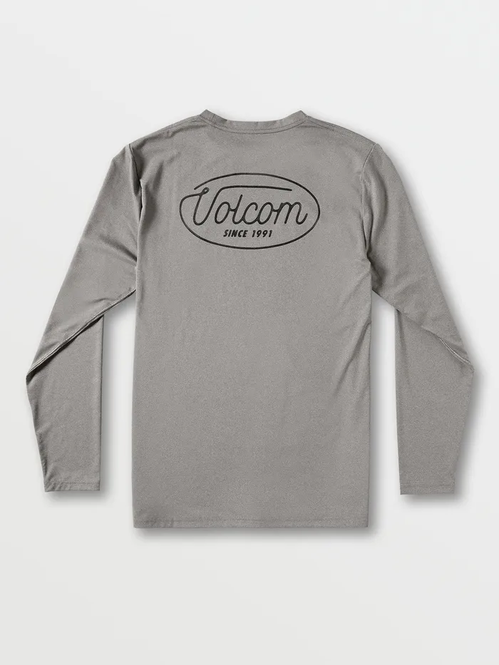 Volcom Rashguards Lit Long Sleeve UPF 50 Rashguard 8211 Grey Grey 8211 Mens