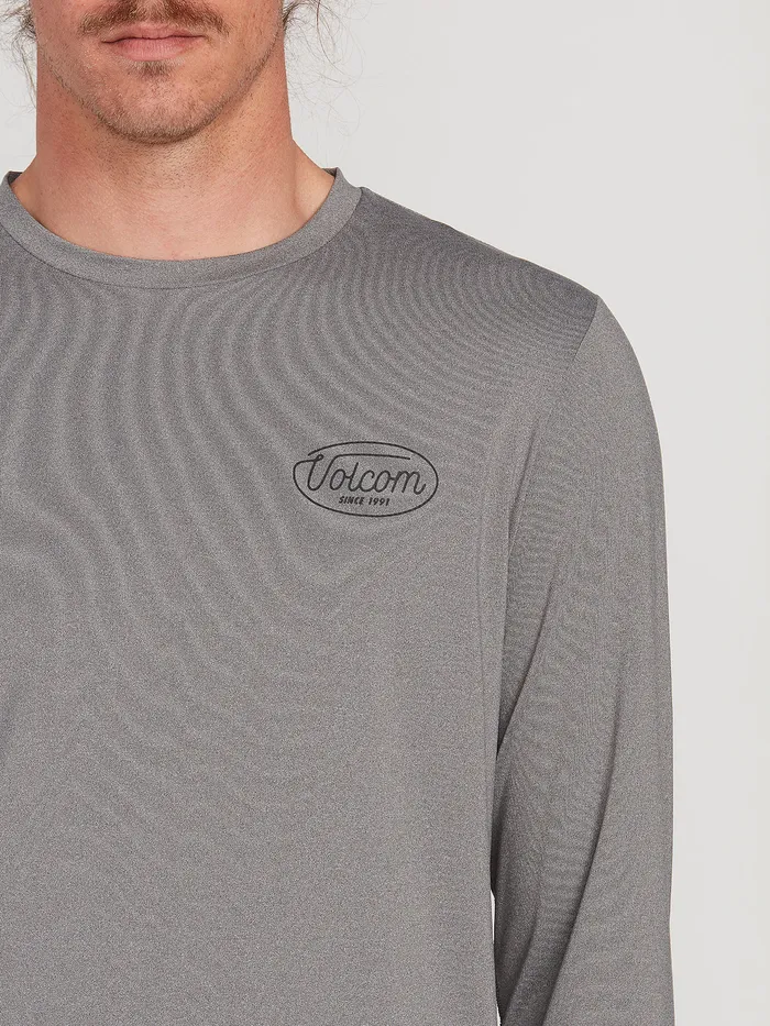 Volcom Rashguards Lit Long Sleeve UPF 50 Rashguard 8211 Grey Grey 8211 Mens