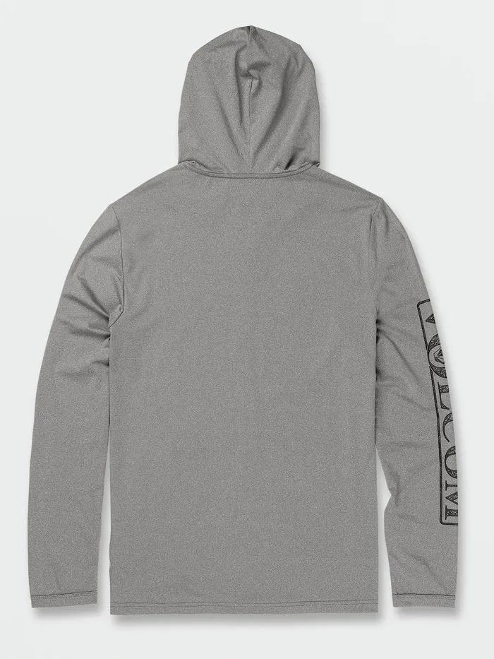 Volcom Rashguards Rally Hooded Long Sleeve UPF 50 Rashguard 8211 Heather Grey Heather Grey 8211 Mens