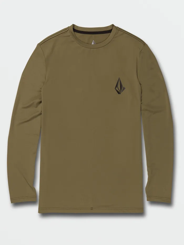 Volcom Rashguards Taunt Long Sleeve UPF 50 Rashguard 8211 Military Military 8211 Mens
