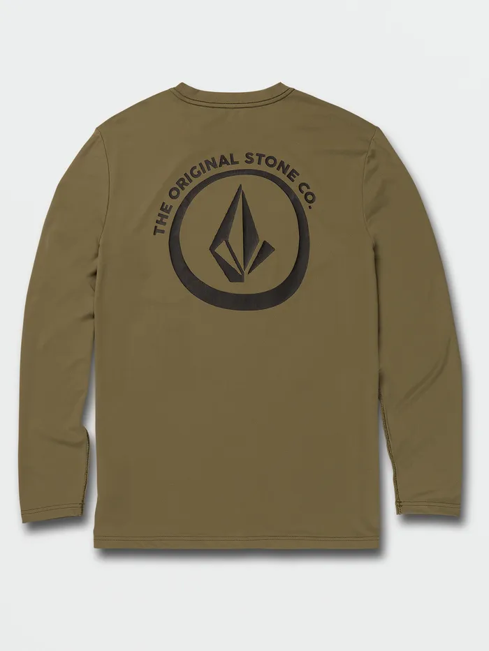 Volcom Rashguards Taunt Long Sleeve UPF 50 Rashguard 8211 Military Military 8211 Mens