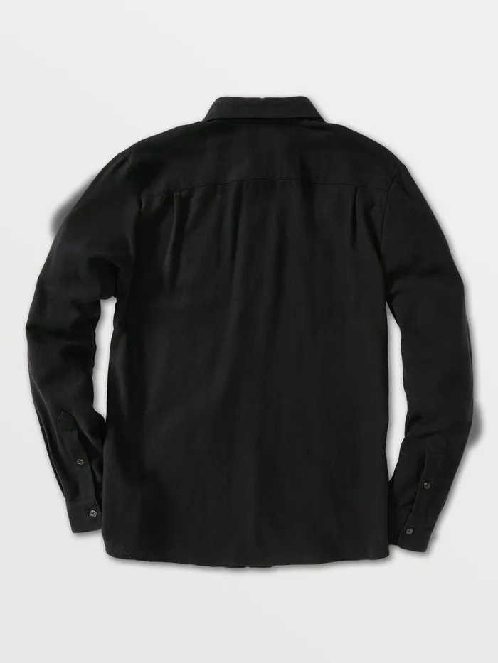 Volcom Shirts and Flannels Caden Solid Long Sleeve Shirt 8211 Black Black 8211 Mens