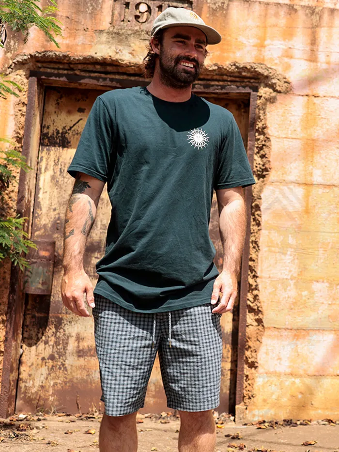 Volcom Shorts Frickin Mix Elastic Waist Shorts 8211 Plaid Plaid 8211 Mens