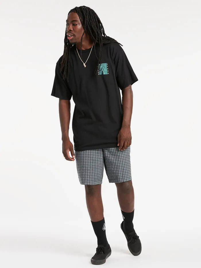 Volcom Shorts Frickin Mix Elastic Waist Shorts 8211 Plaid Plaid 8211 Mens