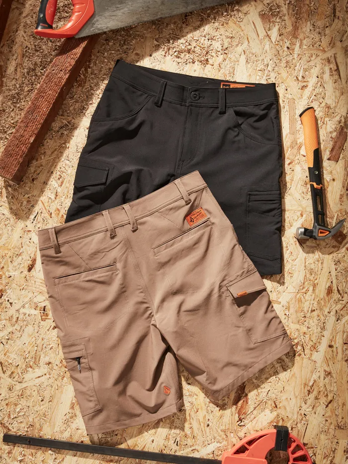 Volcom Shorts Volcom Workwear Slab Hybrid Shorts 8211 Black Black 8211 Mens