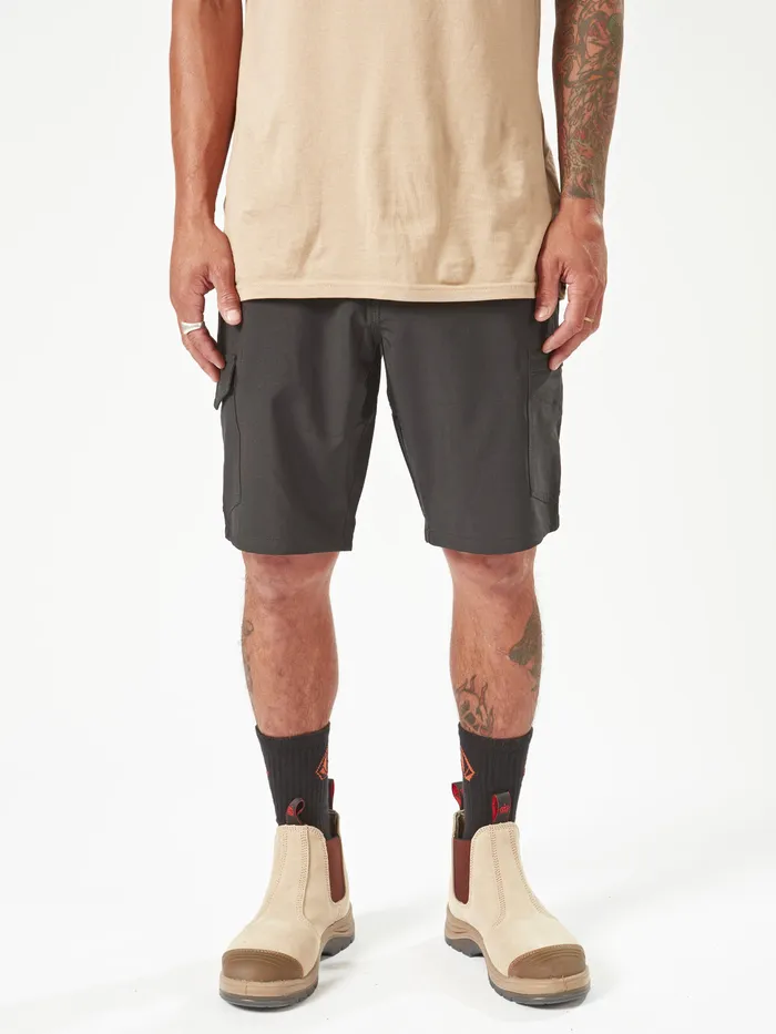 Volcom Shorts Volcom Workwear Slab Hybrid Shorts 8211 Black Black 8211 Mens