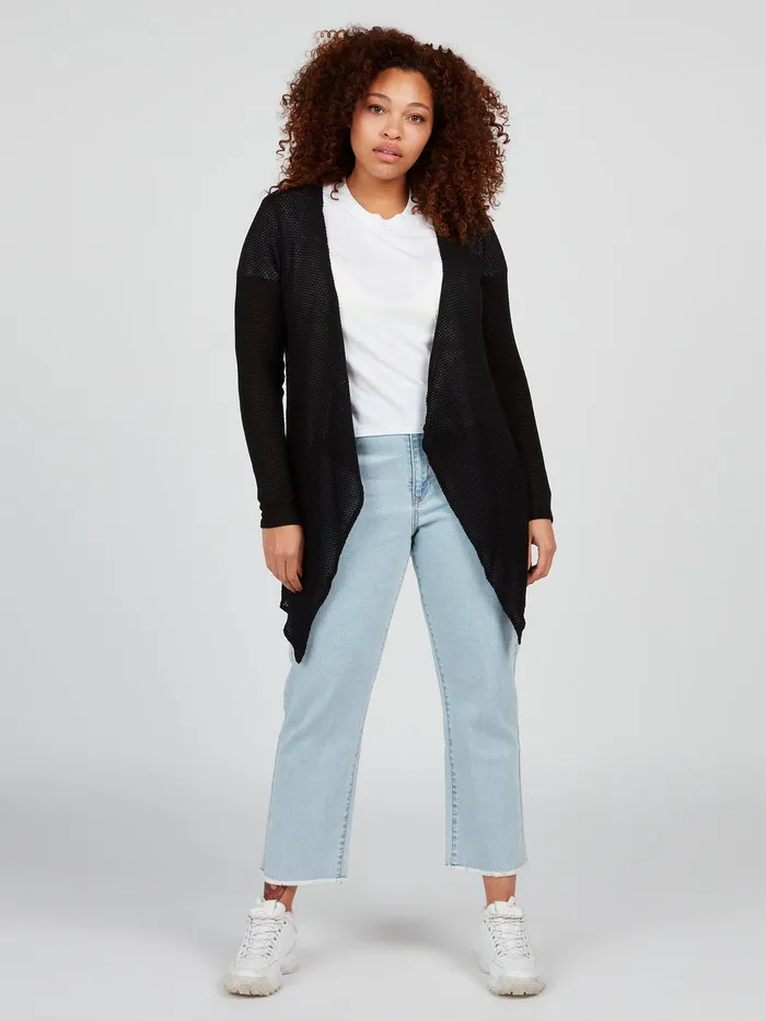 Volcom Sweaters and Cardigans Go Go Wrap Plus Size Cardigan 8211 Black Black 8211 Womens
