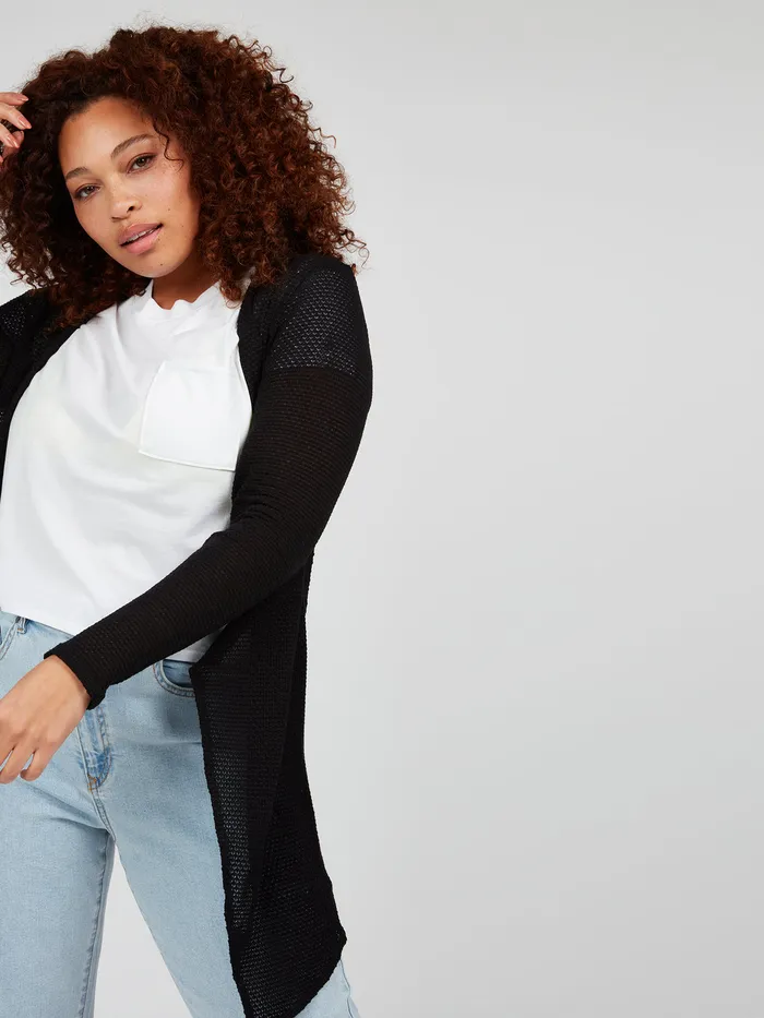 Volcom Sweaters and Cardigans Go Go Wrap Plus Size Cardigan 8211 Black Black 8211 Womens