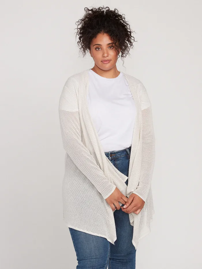 Volcom Sweaters and Cardigans Go Go Wrap Plus Size Cardigan 8211 Oatmeal Oatmeal 8211 Womens