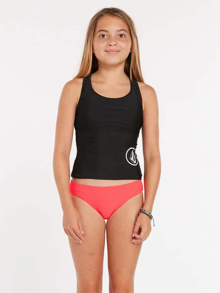 Volcom Swim Girls Simply Core Tankini Bikini Top 8211 Black Black 8211 Girls