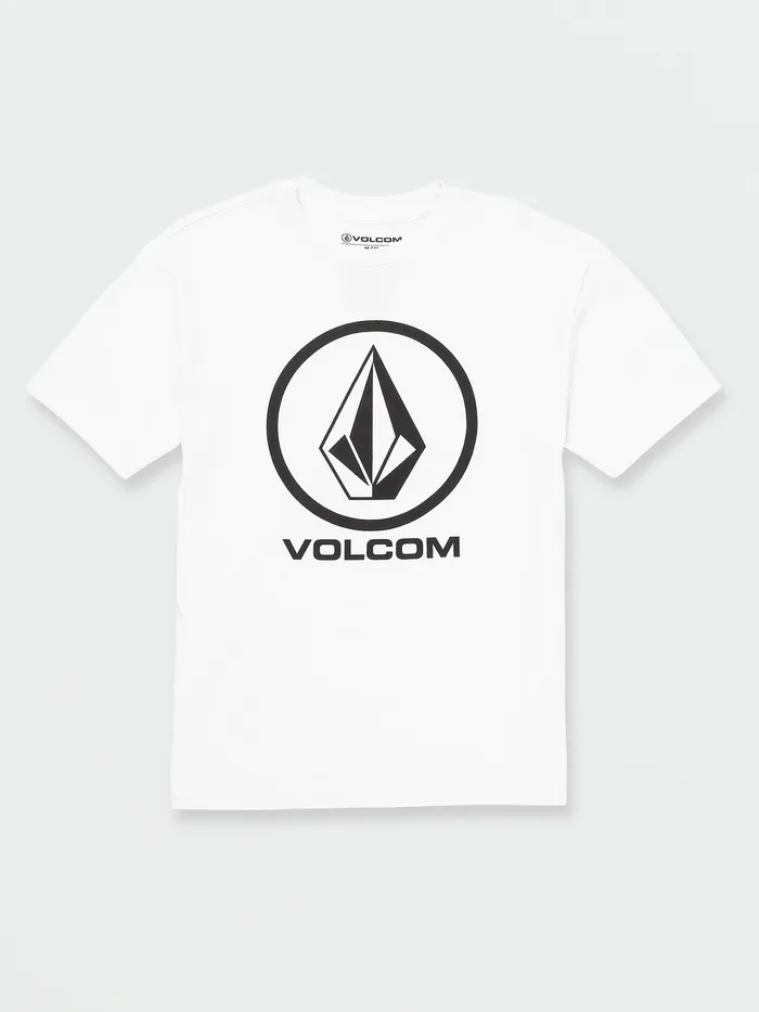 Volcom TShirts and Tanks Big Boys Crisp Stone Short Sleeve Tee 8211 White White 8211 Boys