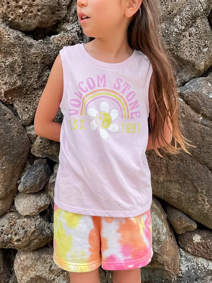 Volcom TShirts and Tanks Girls Flexin Muscle Tank 8211 Petal Pink Petal Pink 8211 Girls