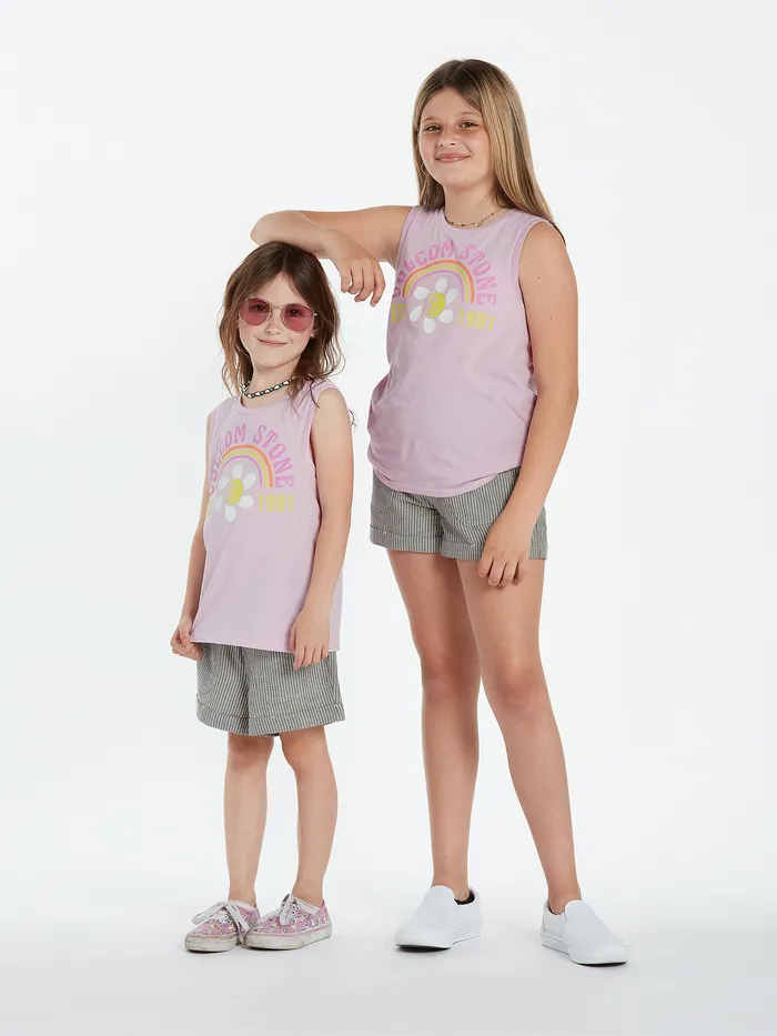 Volcom TShirts and Tanks Girls Flexin Muscle Tank 8211 Petal Pink Petal Pink 8211 Girls