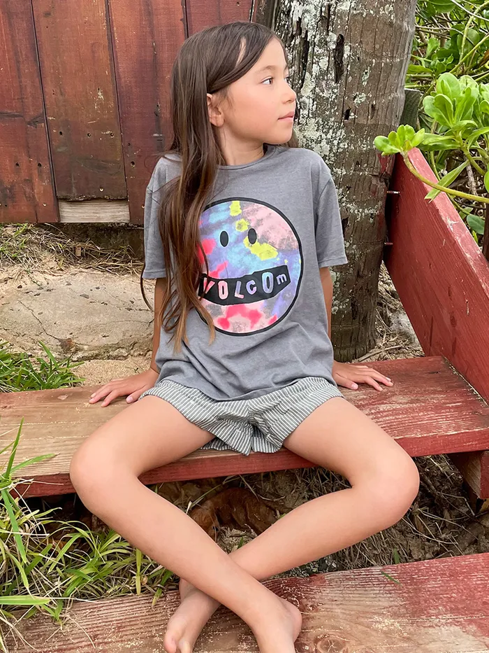 Volcom TShirts and Tanks Girls Truly Stoked Boyfriend Tee 8211 Heather Grey Heather Grey 8211 Girls