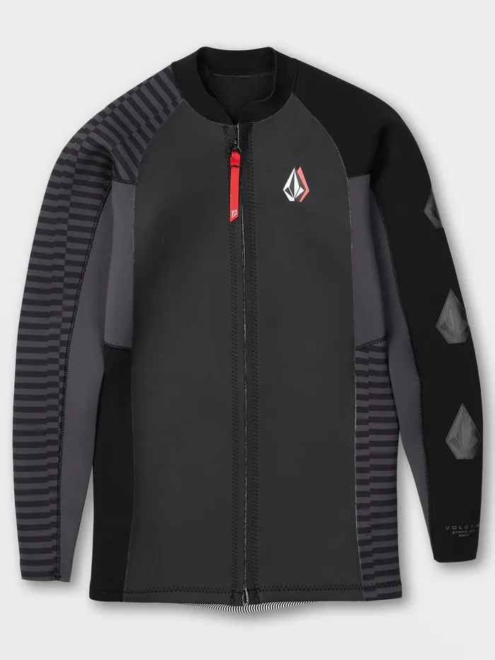 Volcom Wetsuits Deadly Stones Zip Rashguard Jacket 8211 Black Black 8211 Mens