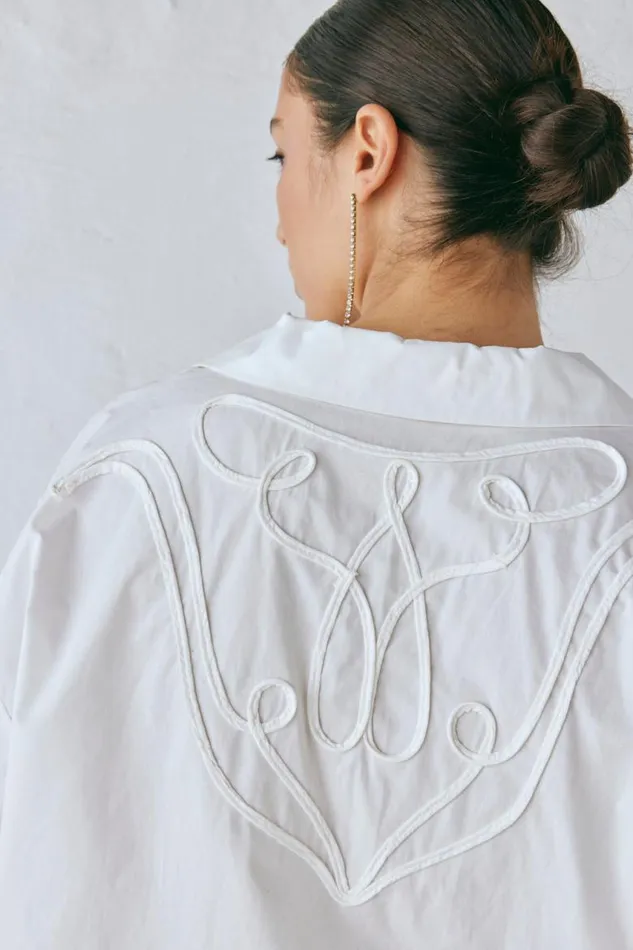 VRG GRL Cecile Shirt White Women Short Sleeve