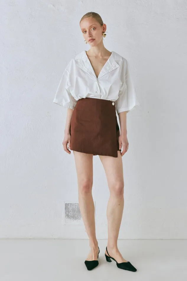 VRG GRL Cecile Shirt White Women Short Sleeve