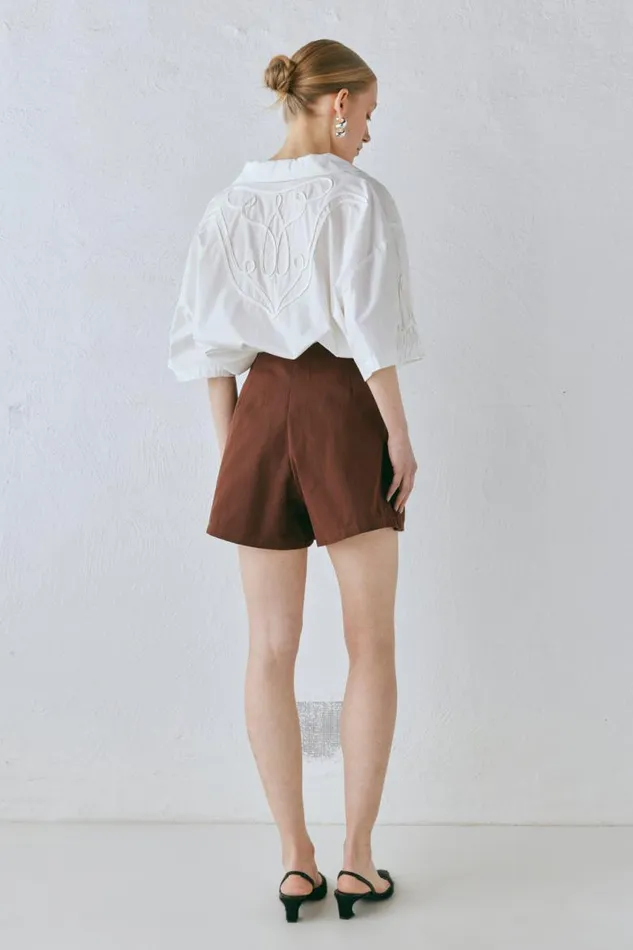 VRG GRL Cecile Shirt White Women Short Sleeve
