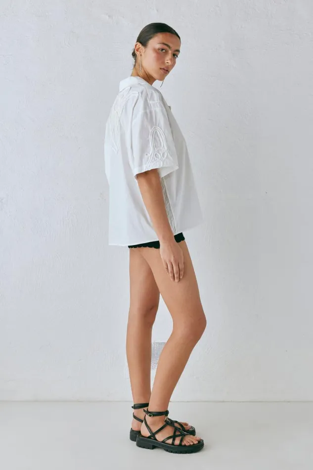 VRG GRL Cecile Shirt White Women Short Sleeve