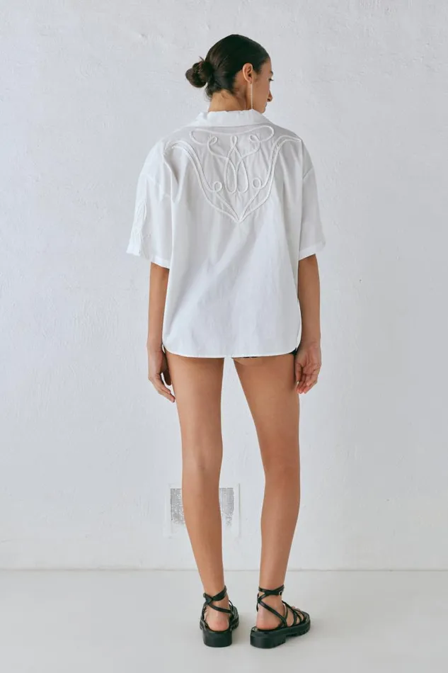 VRG GRL Cecile Shirt White Women Short Sleeve