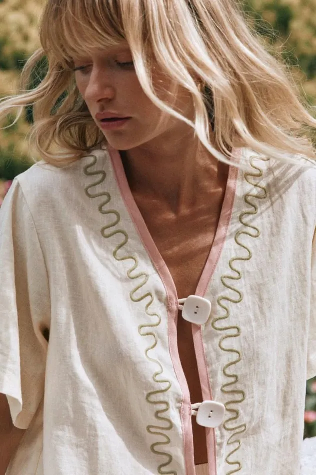 VRG GRL Cultivate Linen Shirt Swirl Women Shirts