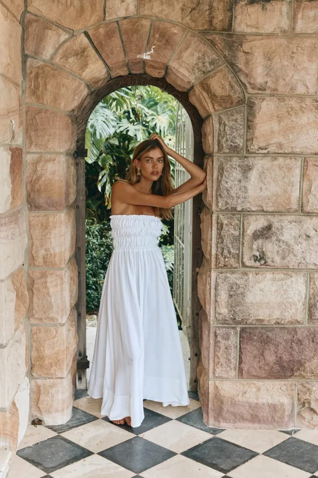 VRG GRL Eliana Maxi Dress White Women MidiMaxi Dresses