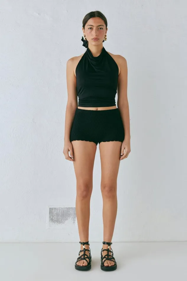 VRG GRL Inner Glow Knit Shorts Black Women Shorts