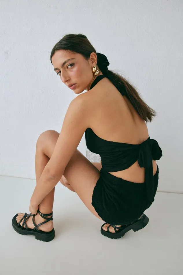VRG GRL Inner Glow Knit Shorts Black Women Shorts