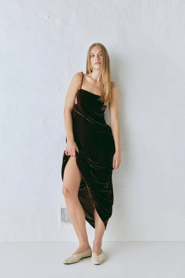 VRG GRL Jade Midi Dress Coffee Women MidiMaxi Dresses