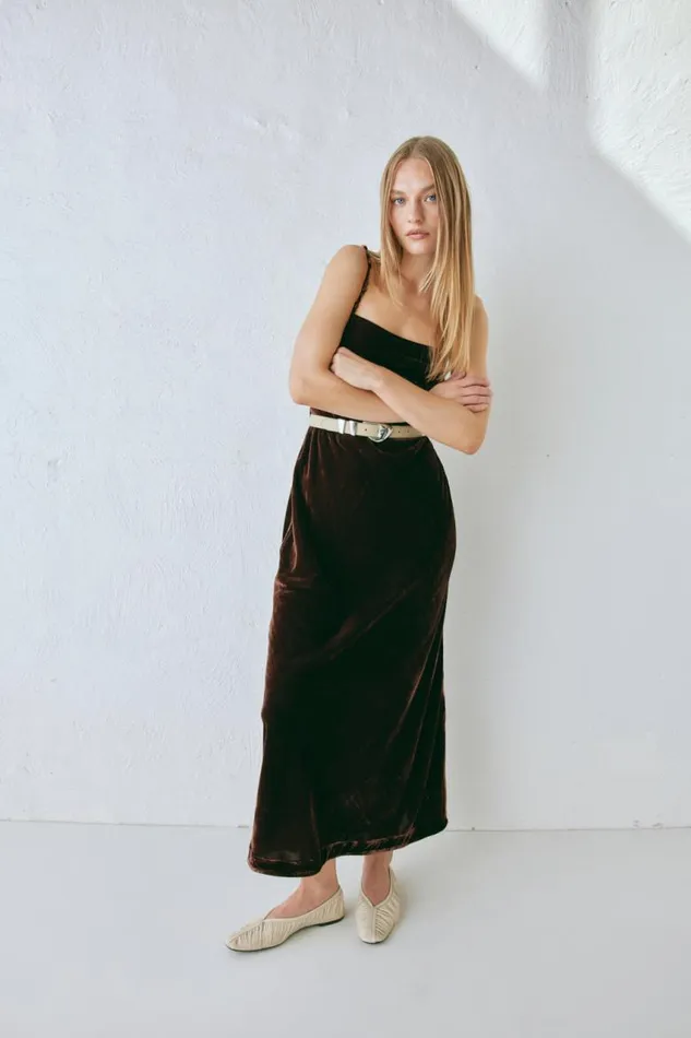 VRG GRL Jade Midi Dress Coffee Women MidiMaxi Dresses