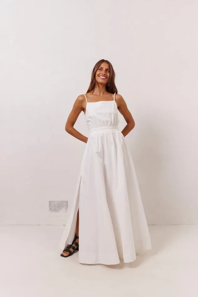 VRG GRL Lou Maxi Dress White Women MidiMaxi Dresses