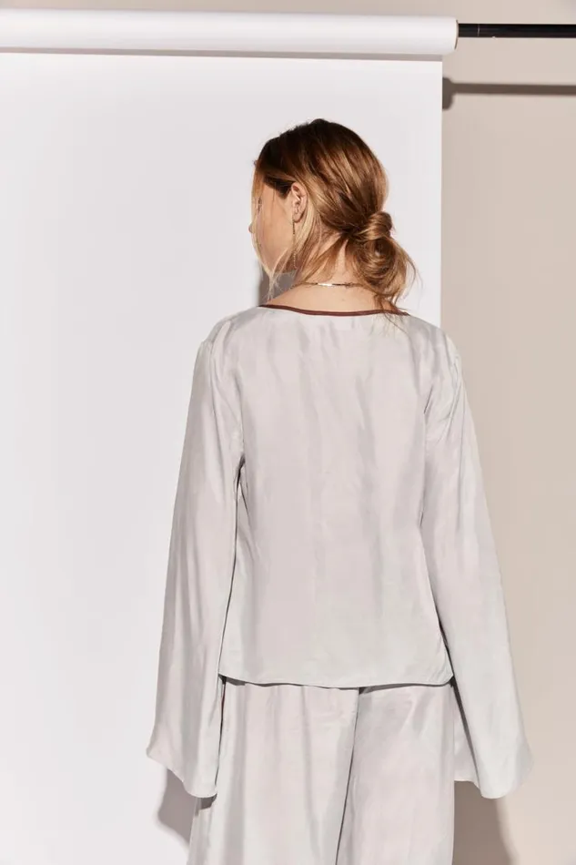VRG GRL Moonscapes Top Powder Blue Women Long Sleeve