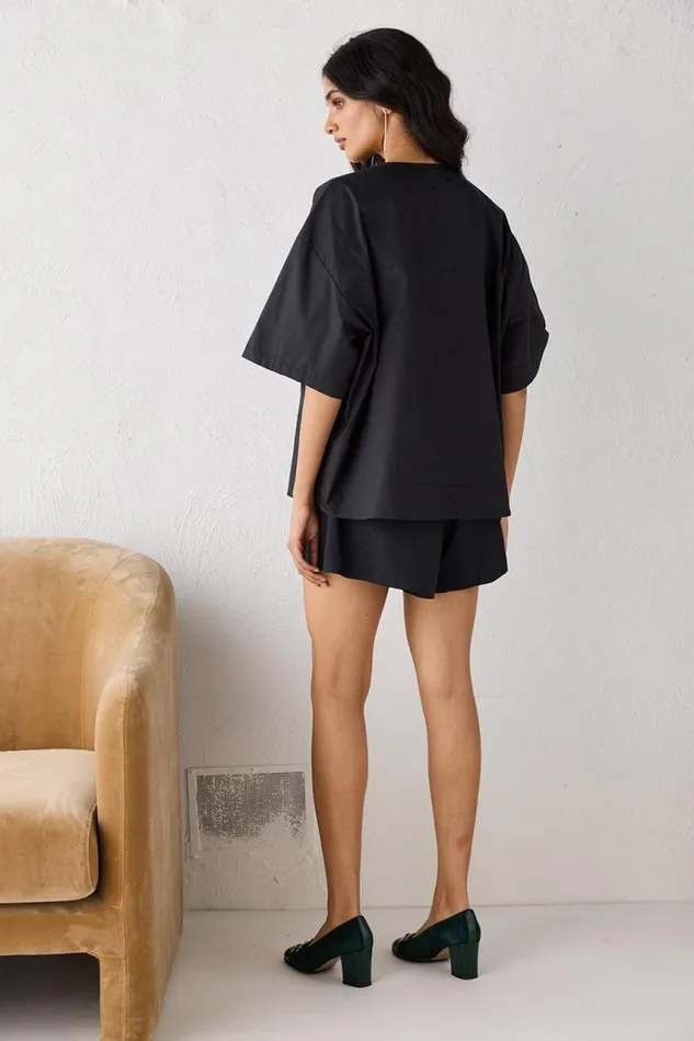 VRG GRL Naomi Smock Top Black Women Sets