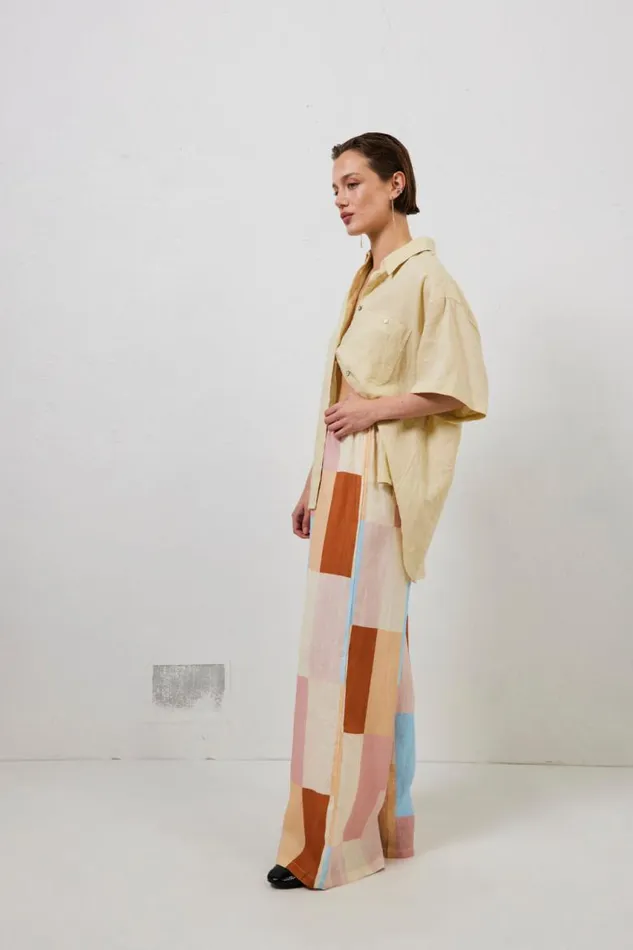 VRG GRL Petra Linen Pants Patchwork Women Pants