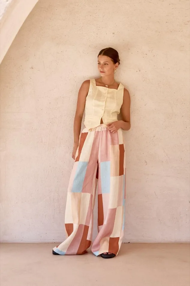 VRG GRL Petra Linen Pants Patchwork Women Pants