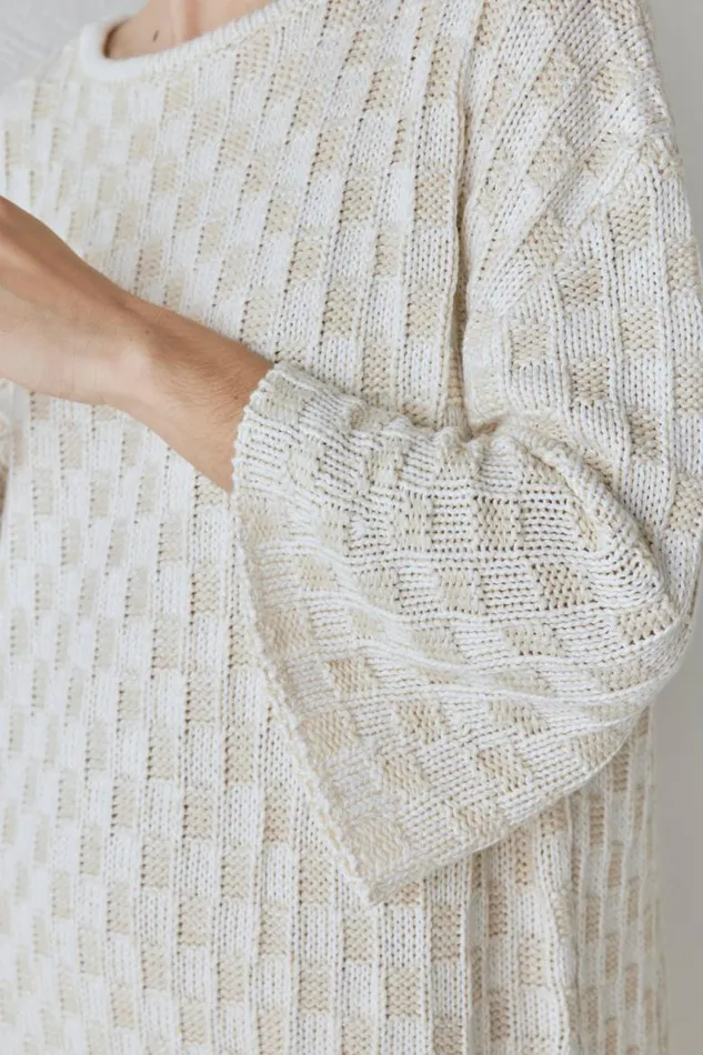 VRG GRL Pia Knit Tunic Cream Women Long Sleeve