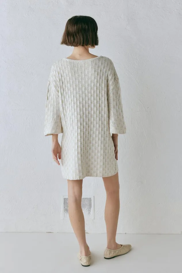 VRG GRL Pia Knit Tunic Cream Women Long Sleeve