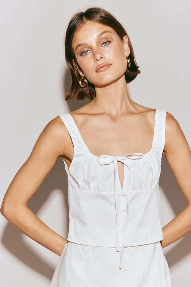 VRG GRL Romee Top White Women Sleeveless