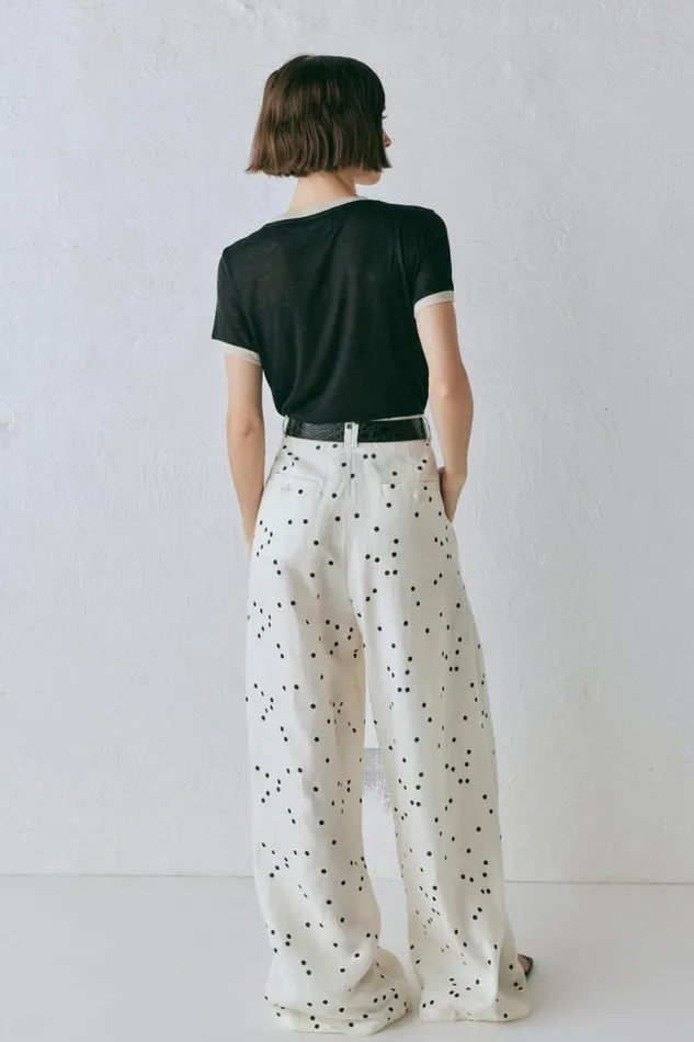 VRG GRL Skye Linen Pants Dot Women Sets