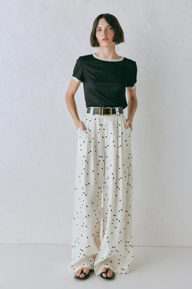 VRG GRL Skye Linen Pants Dot Women Sets