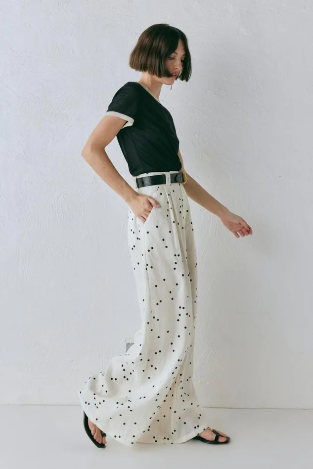 VRG GRL Skye Linen Pants Dot Women Sets