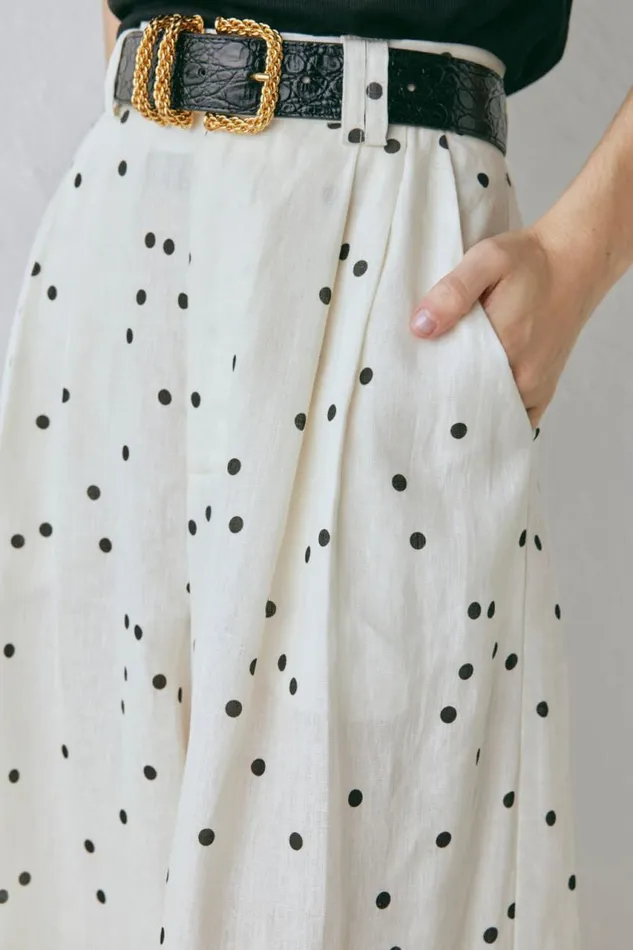 VRG GRL Skye Linen Pants Dot Women Sets