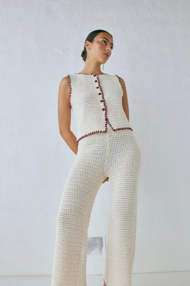 VRG GRL Stella Knit Vest Cream Women Sleeveless