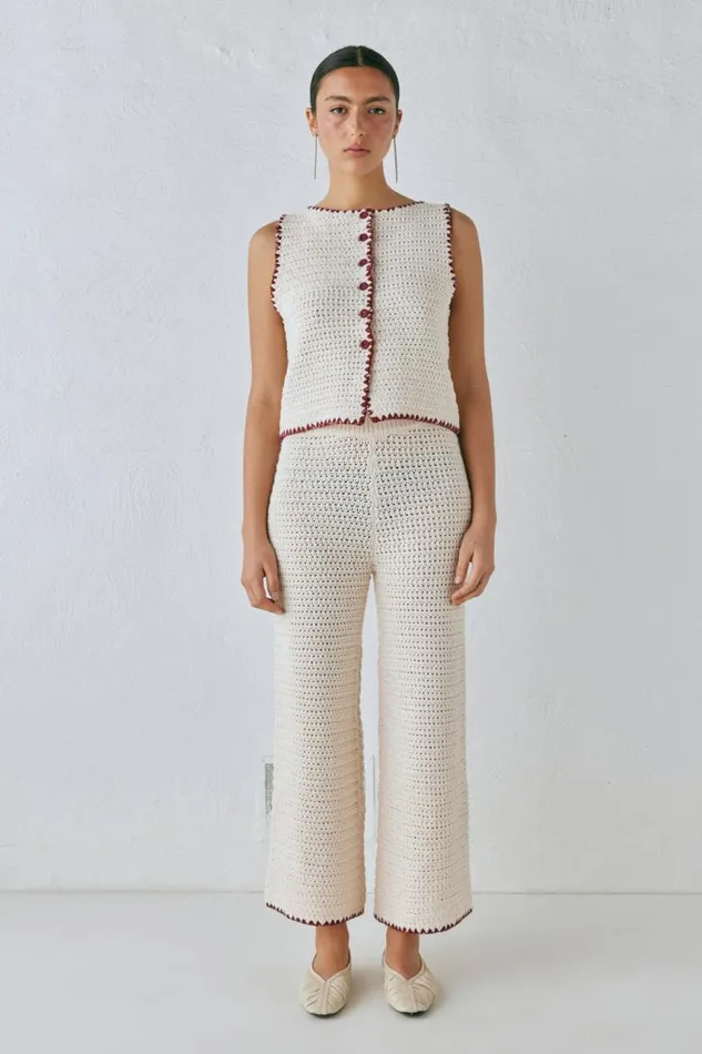 VRG GRL Stella Knit Vest Cream Women Sleeveless
