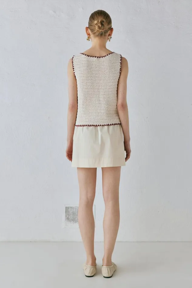 VRG GRL Stella Knit Vest Cream Women Sleeveless