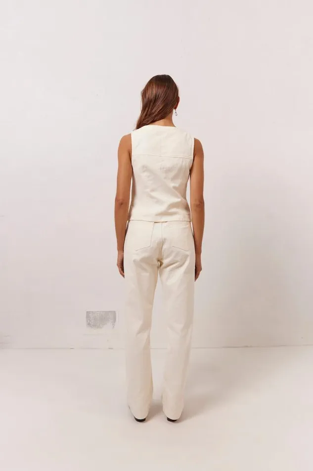 VRG GRL Suki Denim Jeans Cream Women Sets
