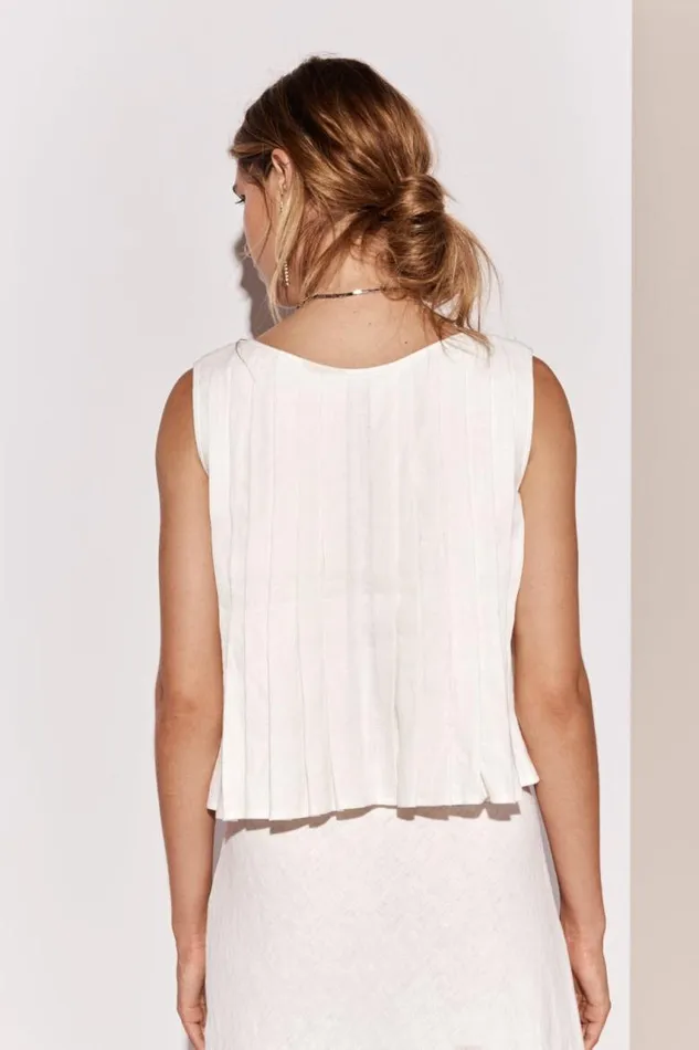 VRG GRL Valeria Linen Top White Women Sets