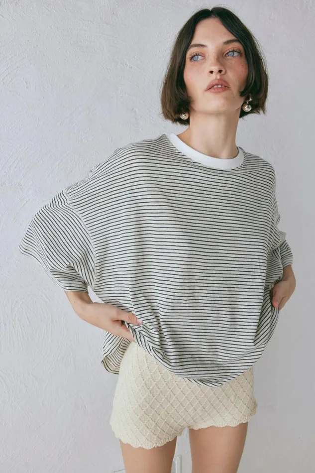 VRG GRL Willow Tee Stripe Women Short Sleeve