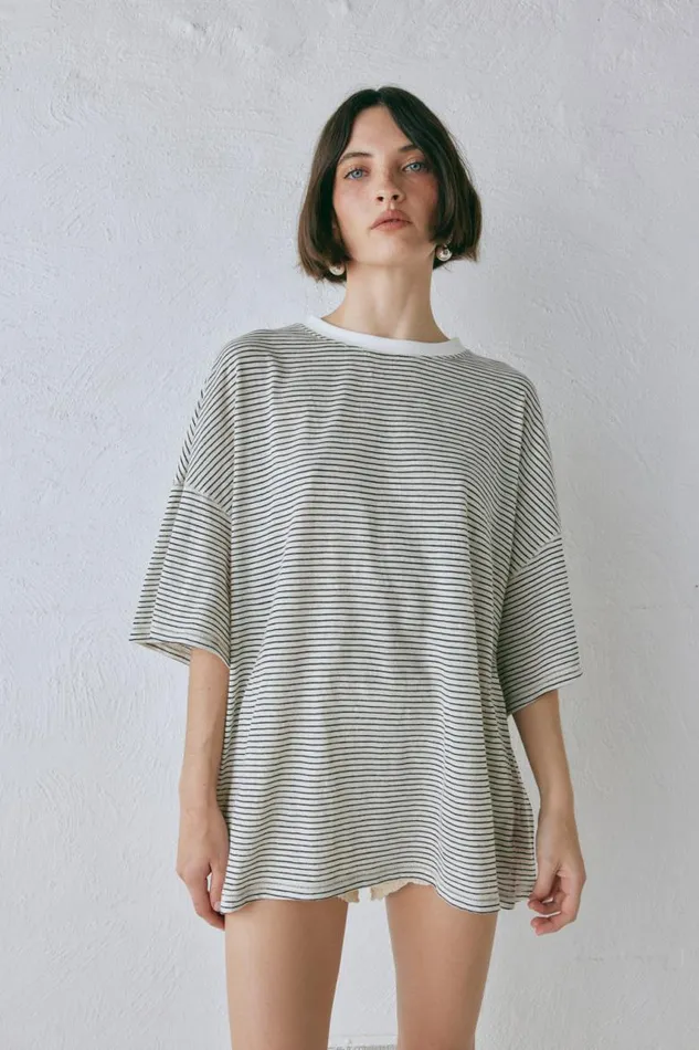 VRG GRL Willow Tee Stripe Women Short Sleeve